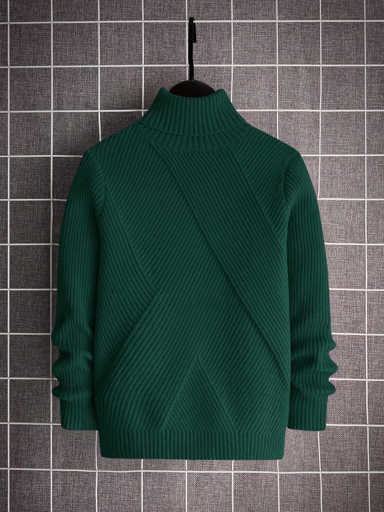 Tween Boy Turtleneck Ribbed Knit Sweater