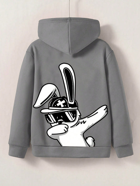 Tween Boy Cartoon Graphic Hooded Sweatshirt