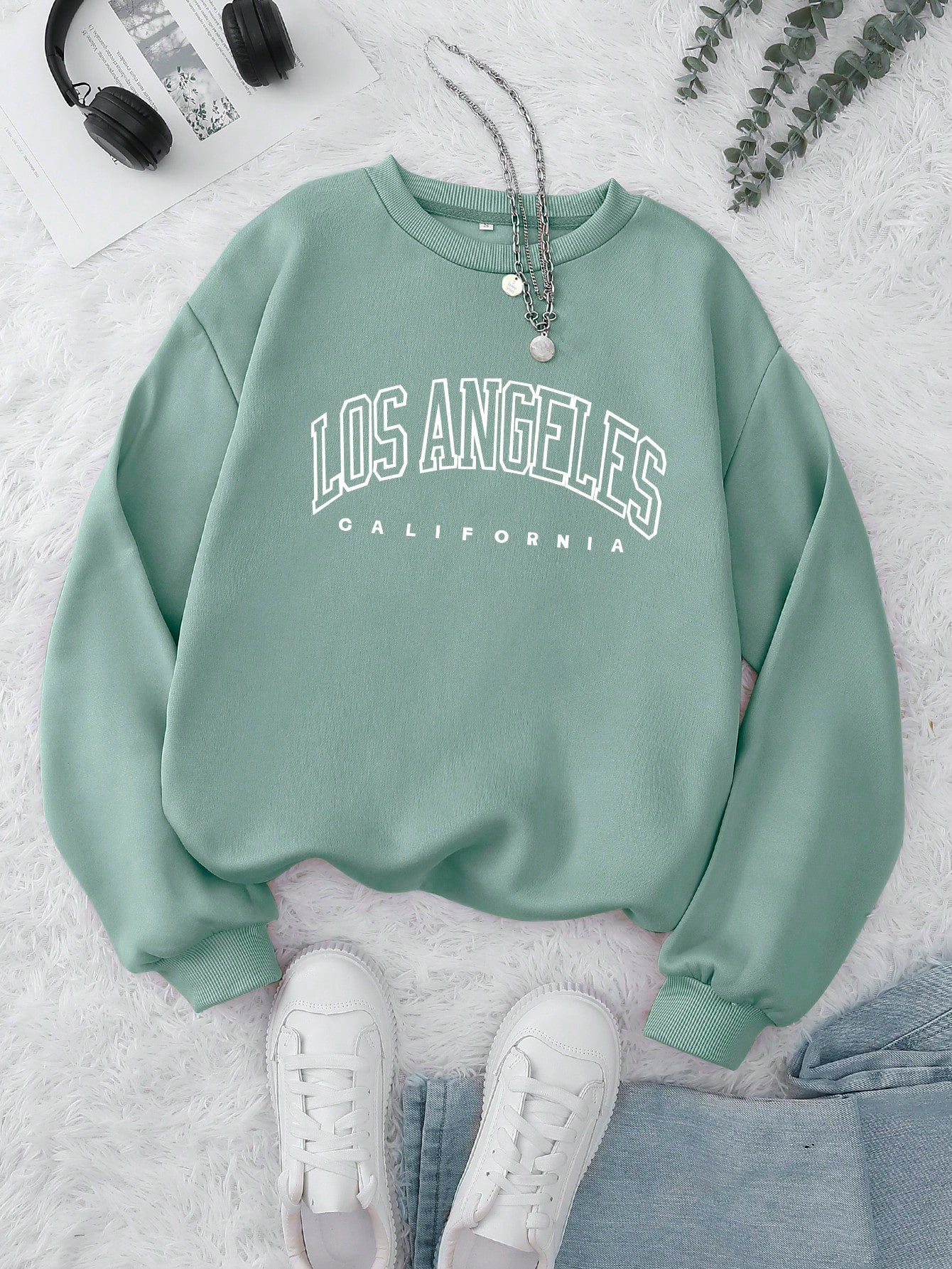 Letter Graphic Thermal Lined Sweatshirt