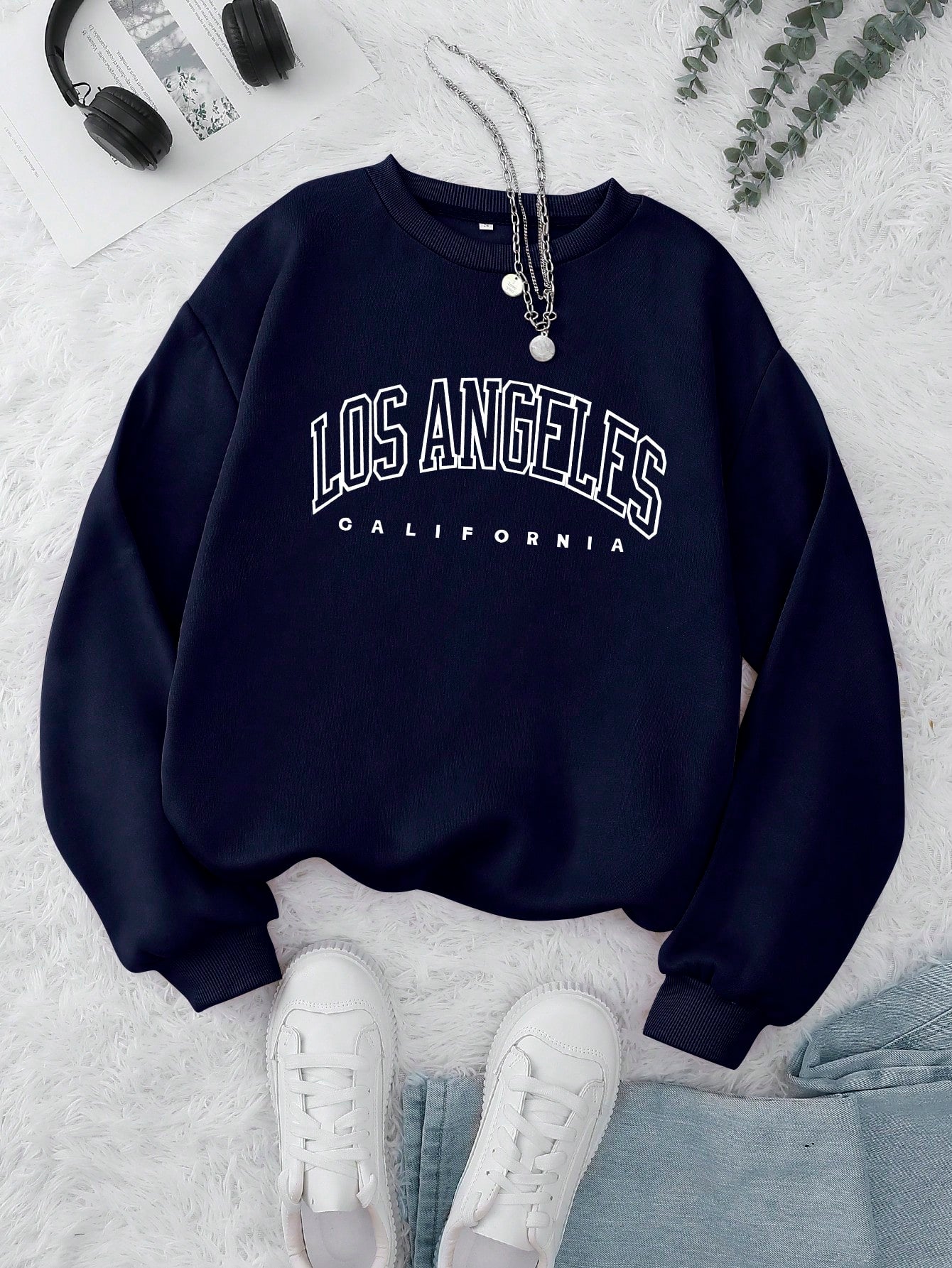 Letter Graphic Thermal Lined Sweatshirt