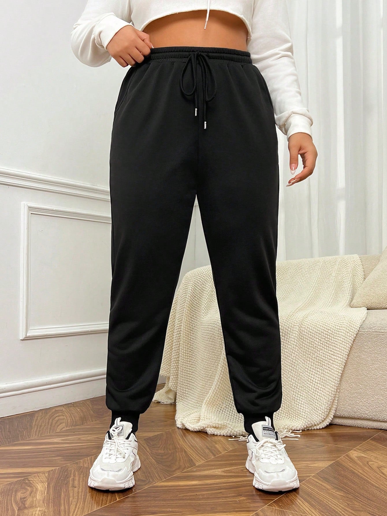 Plus Drawstring Waist Sweatpants