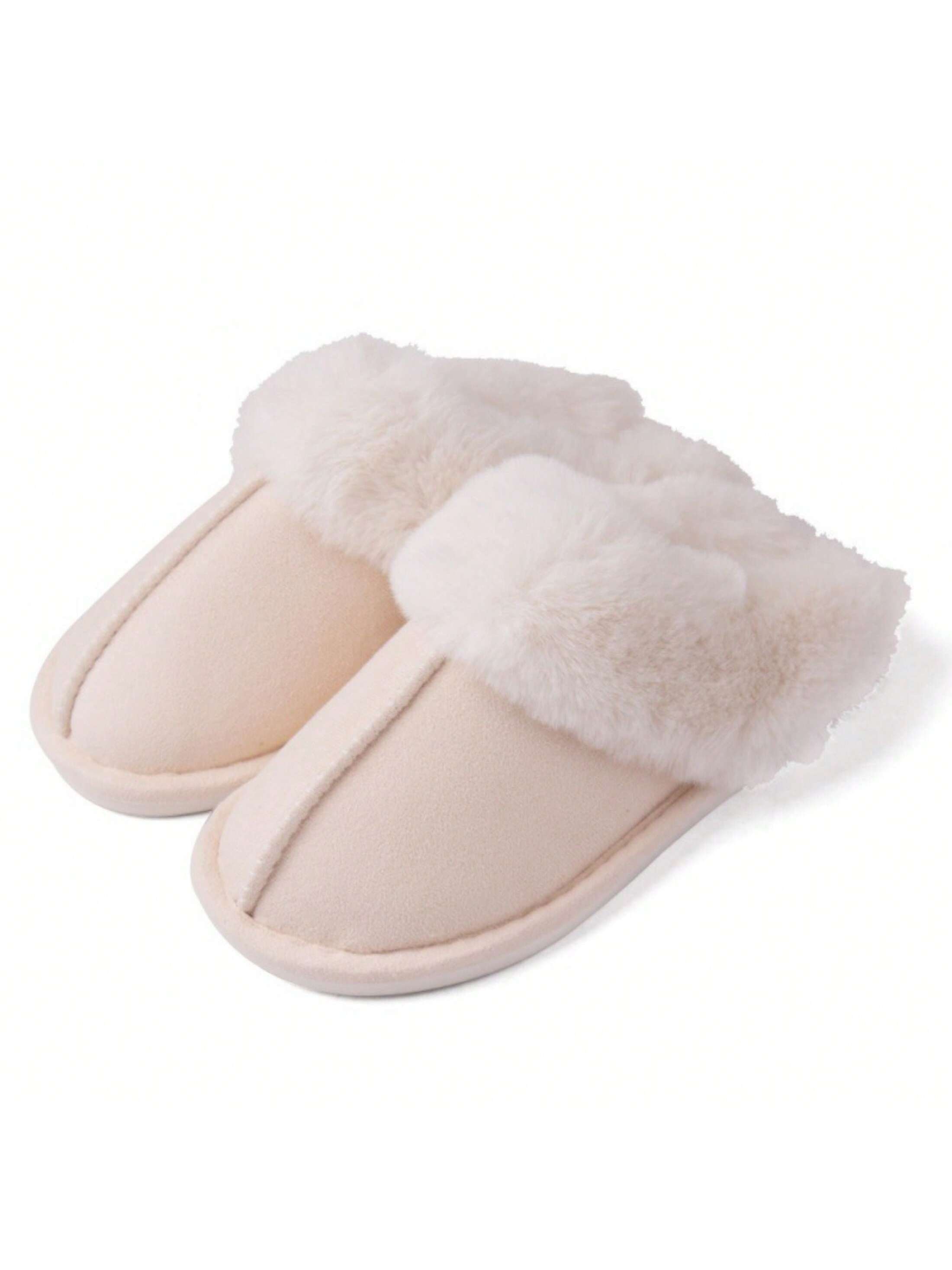 Women's Woolen Slippers Memory Foam Fluffy Moccasin With Soft Plush Fleece Lining Slip-On For Indoor Outdoor Use