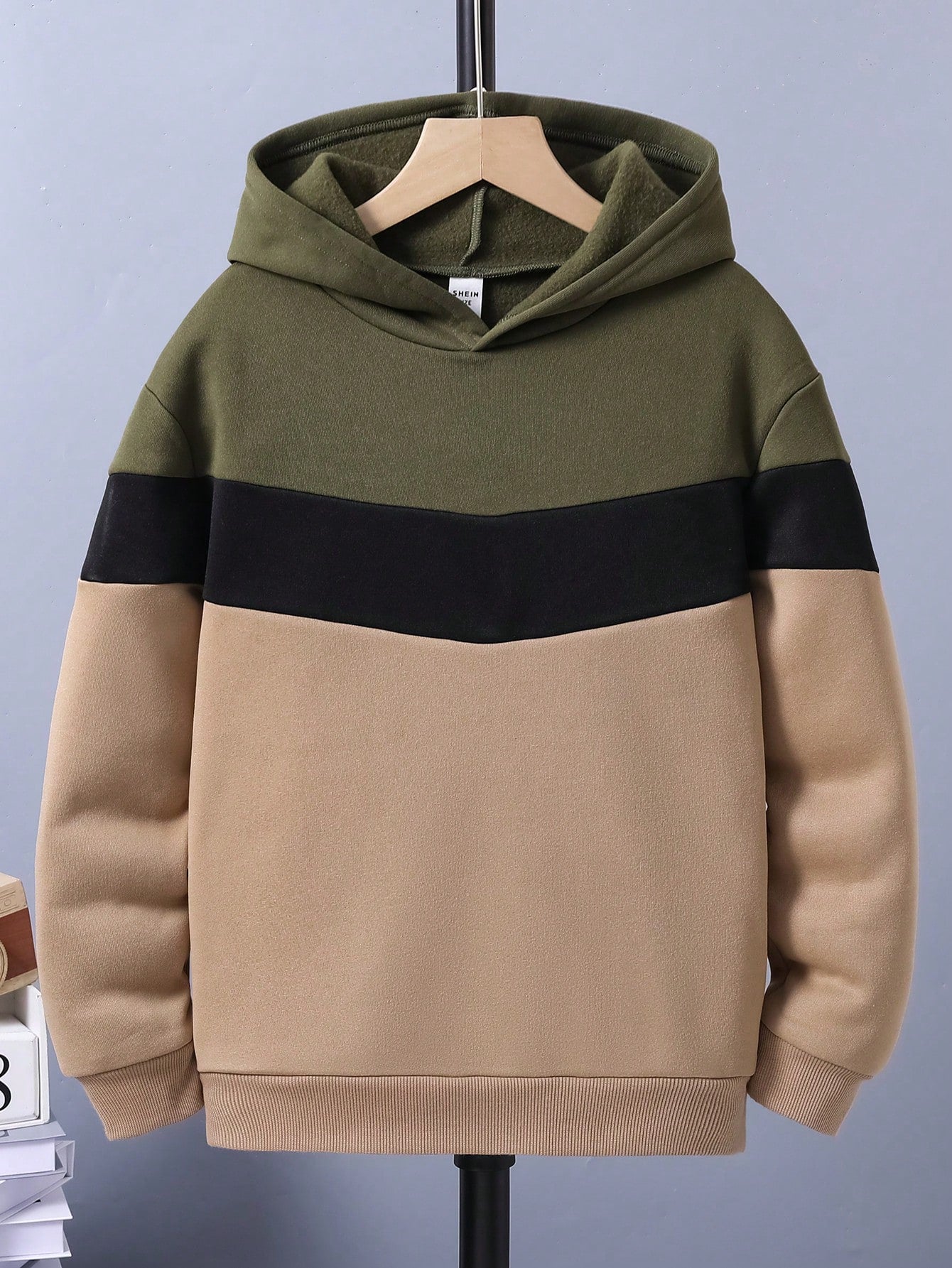 Tween Boy Color Block Thermal Lined Hoodie