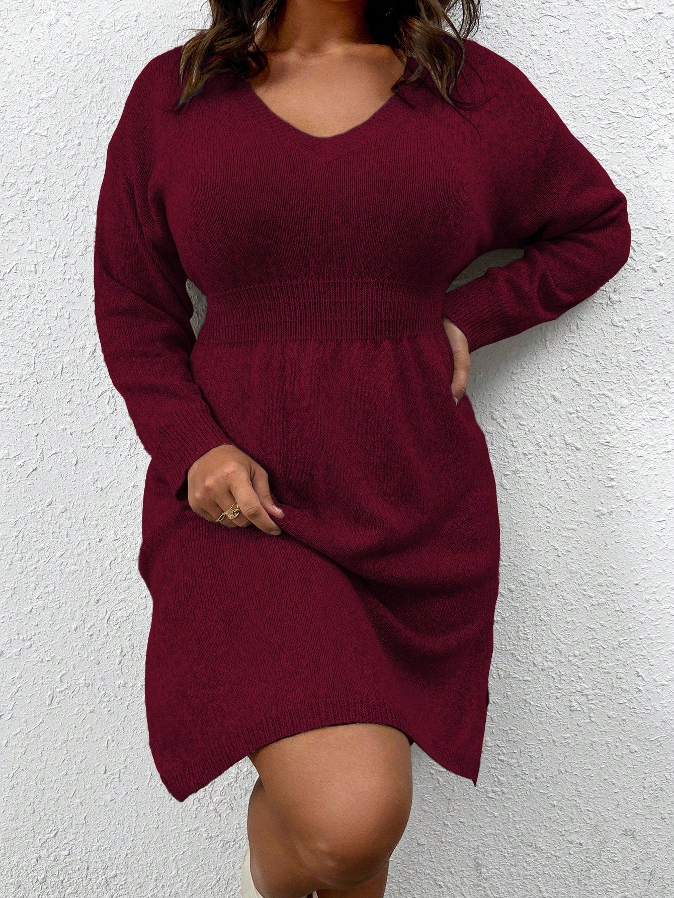 Plus Drop Sleeve Sweater Dress