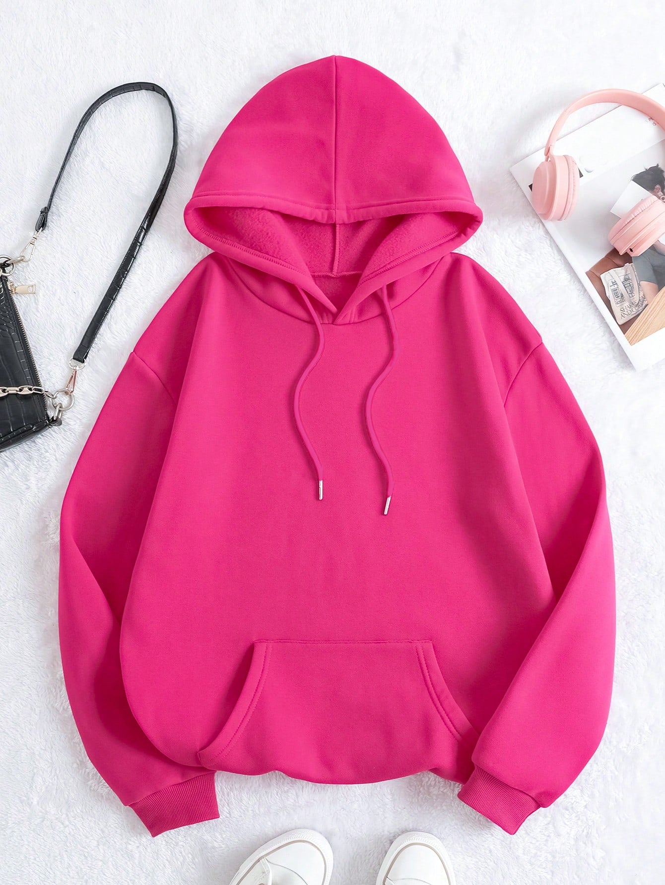 Kangaroo Pocket Drawstring Thermal Lined Hoodie