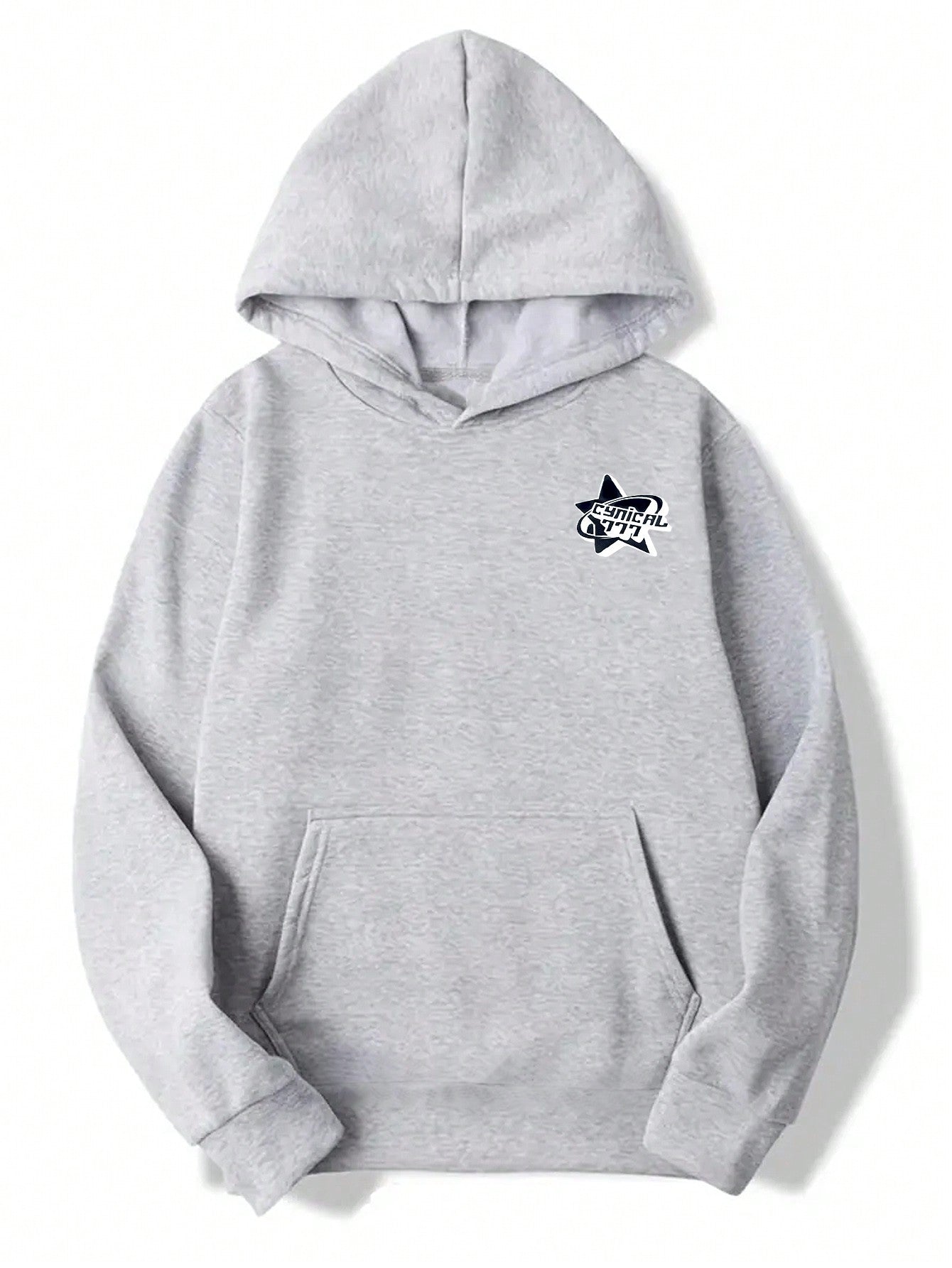 Men Star Print Kangaroo Pocket Hoodie