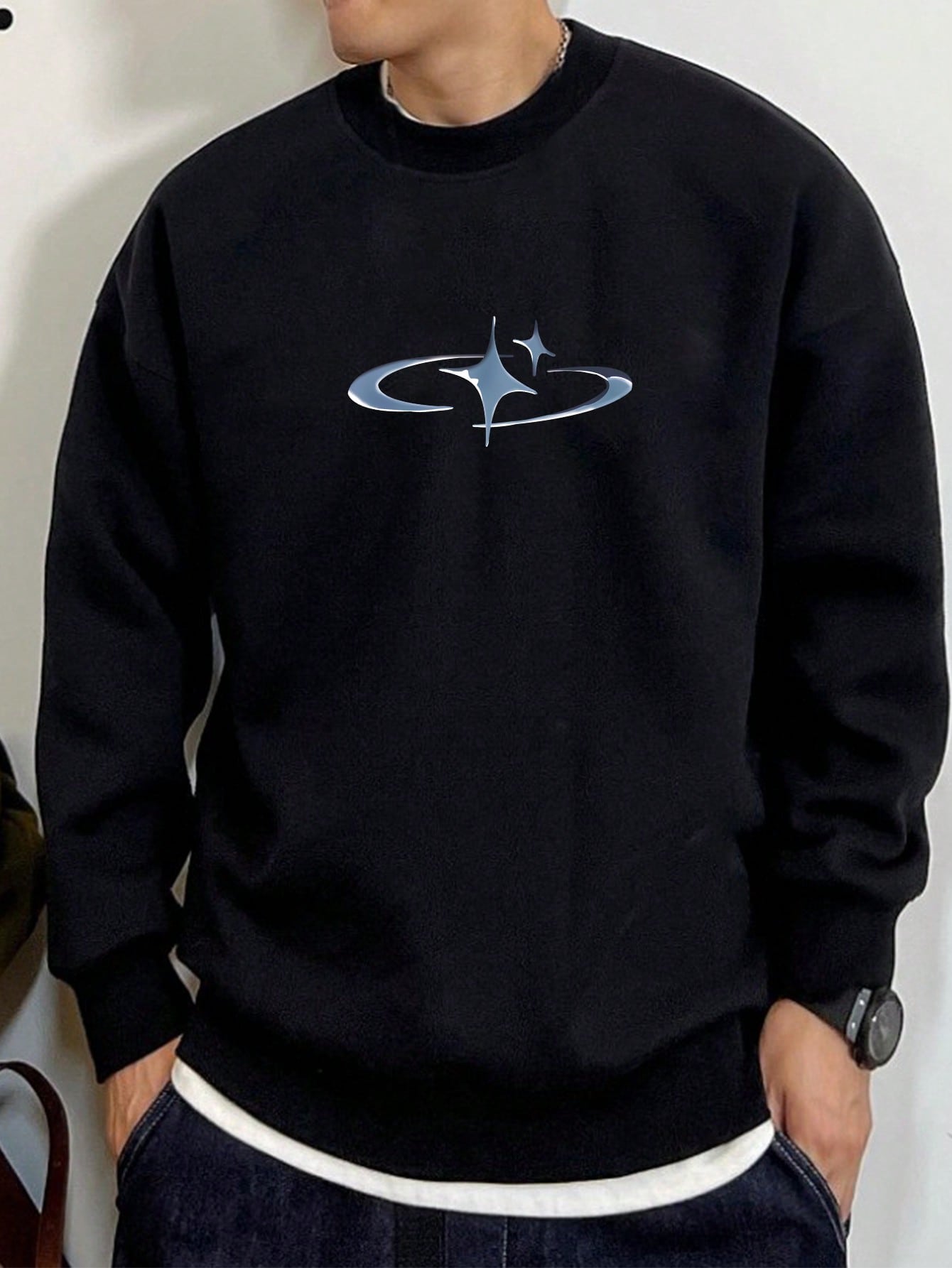 Men Graphic Print Drop Shoulder Sweatshirt