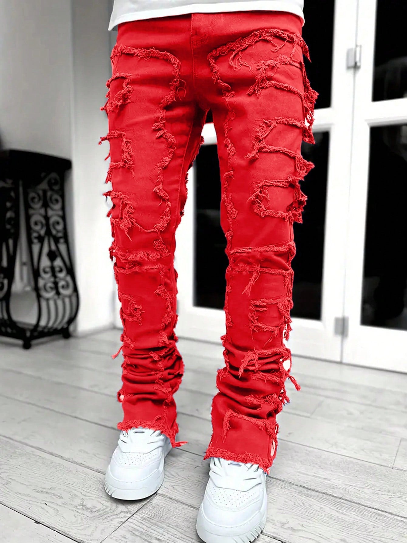 Teen Boy Fashionable Fringed Jeans