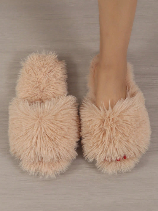 Women's Thick-soled Cartoon Slippers With Long For Autumn And Winter, Anti-slip And Warm, Fashionable Home Indoor Footwear