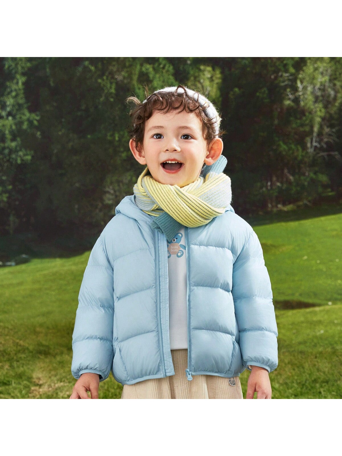 Young Girl Solid Hooded Down Jacket