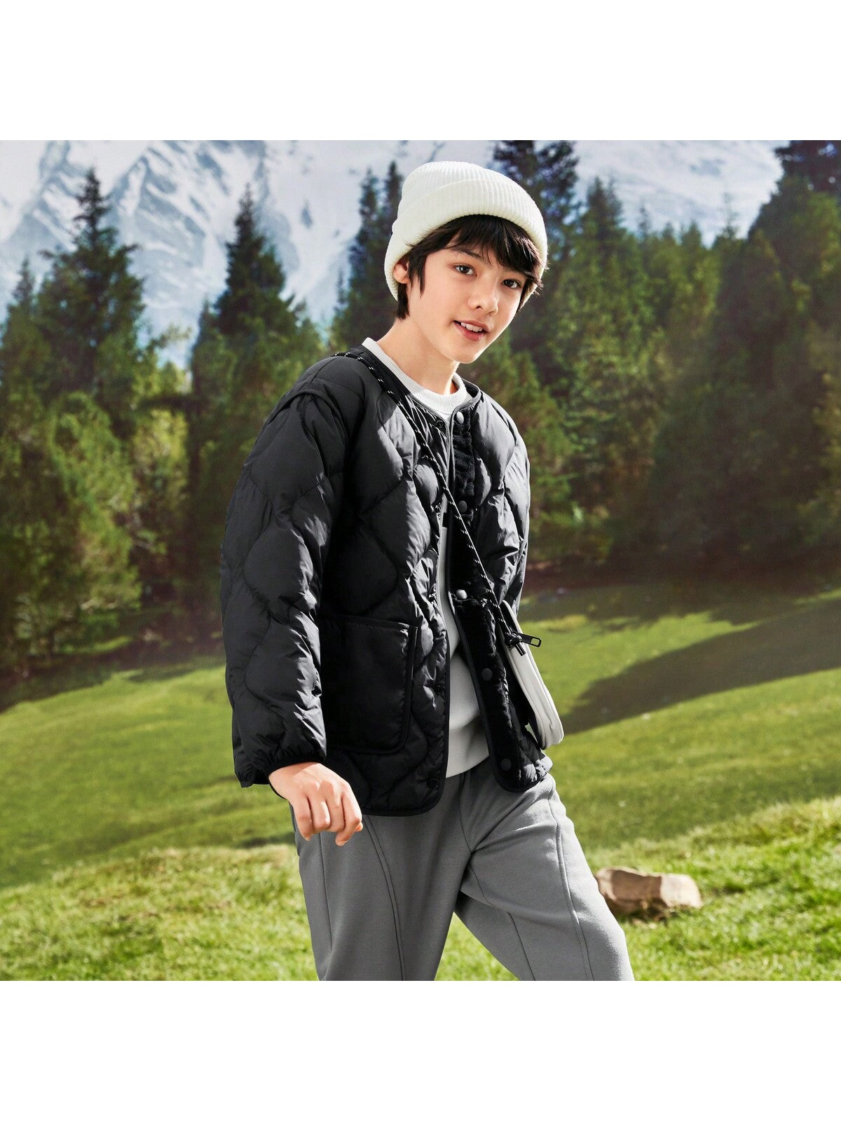 Tween Boy Vneck Lightweight Down Jacket