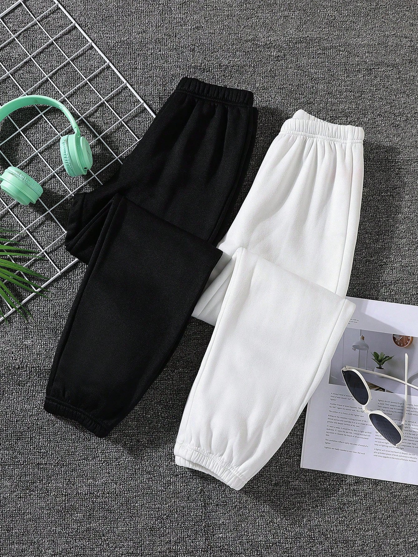 Tween Girl Casual Elastic Waist Sweatpants 2pcs