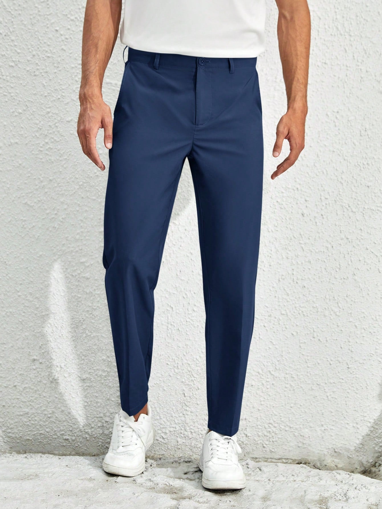 Men's Casual Solid Color Tapered Suit Pants