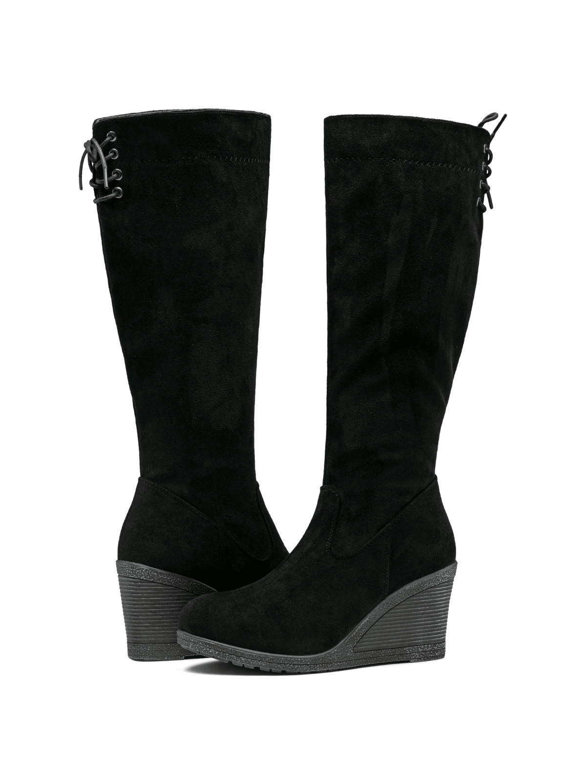 Women's 9651 Knee High Boots Fashion Wedge Heel Calf Boot For Women