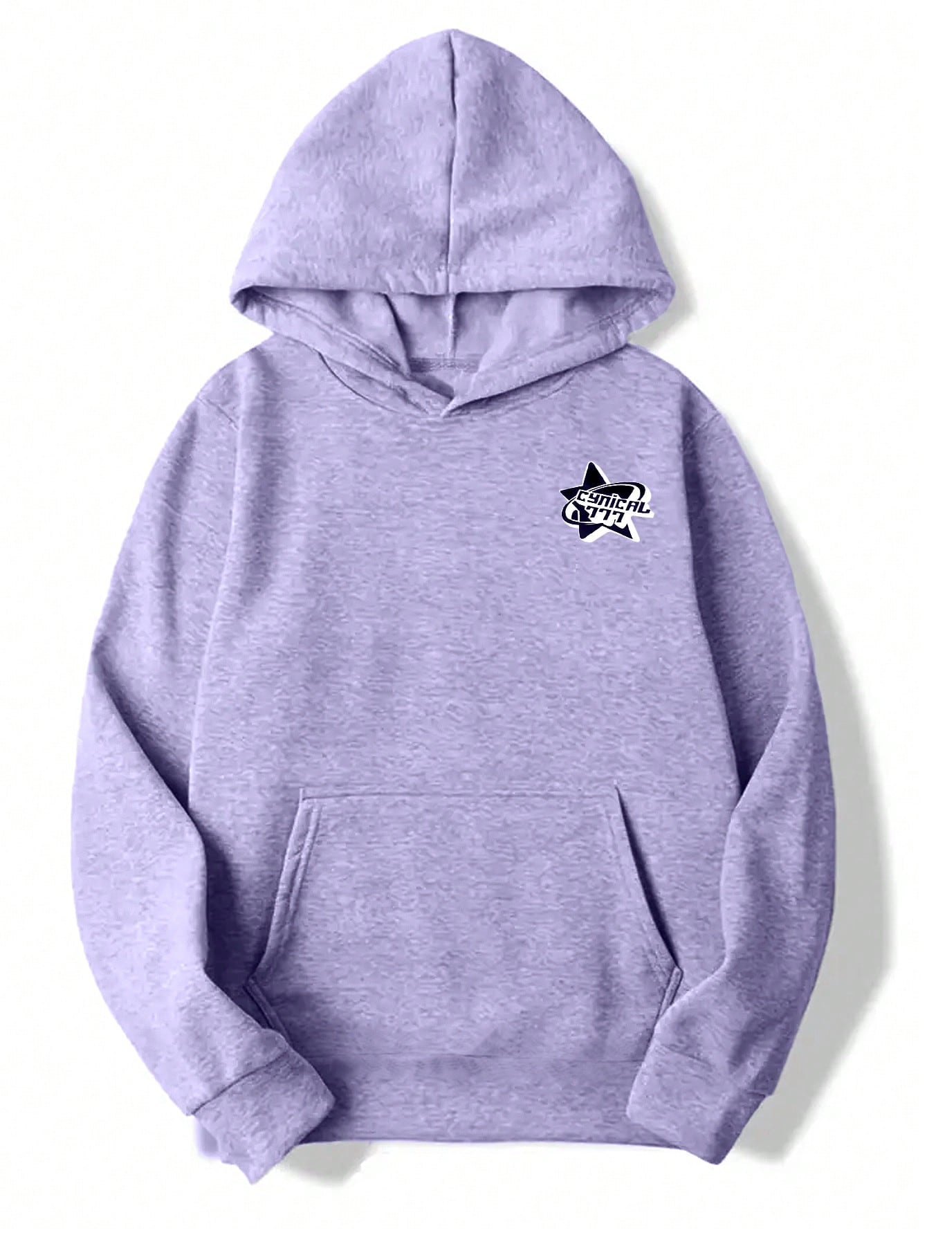 Men Star Print Kangaroo Pocket Hoodie