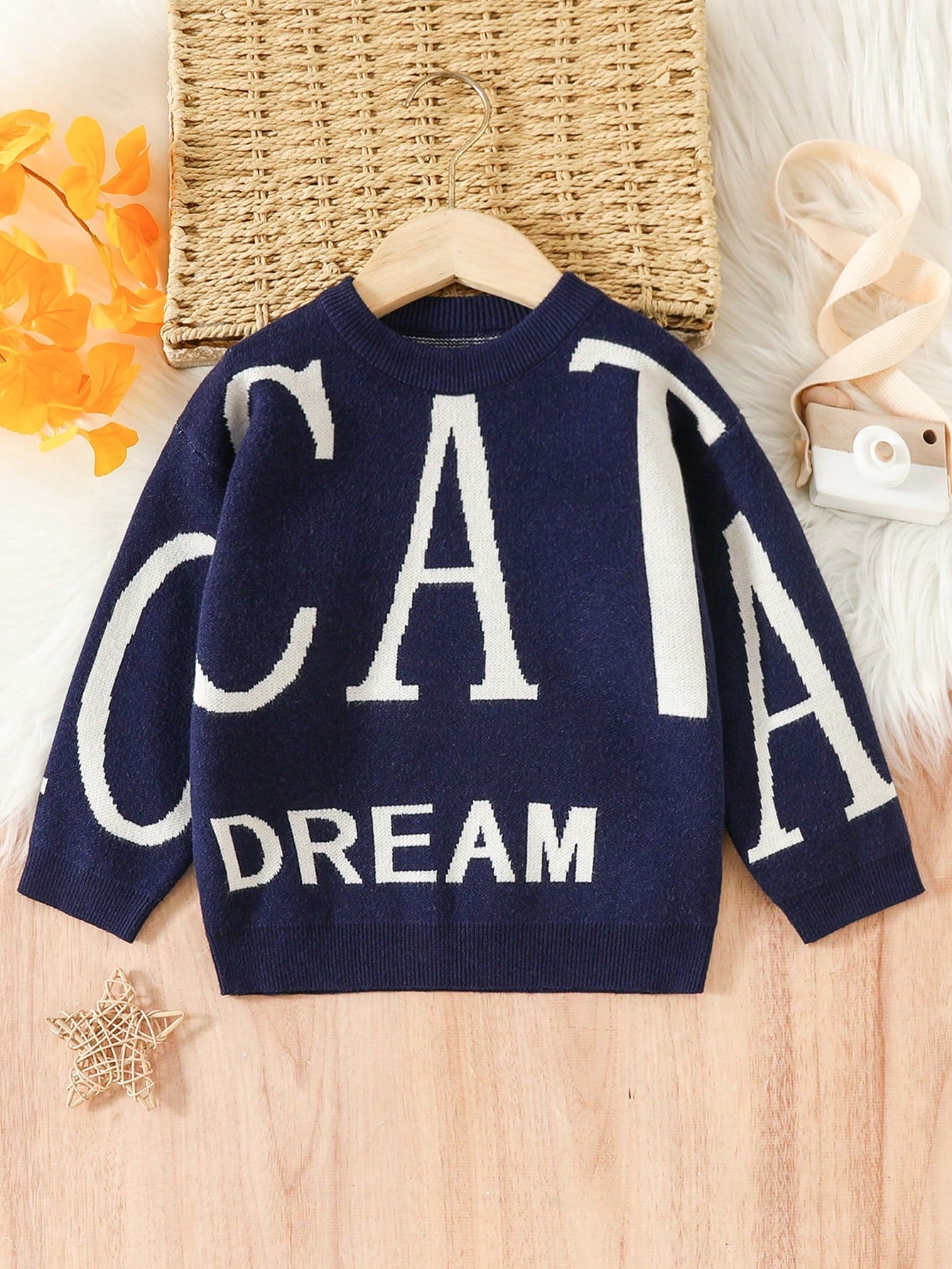 Young Boy Letter Pattern Sweater