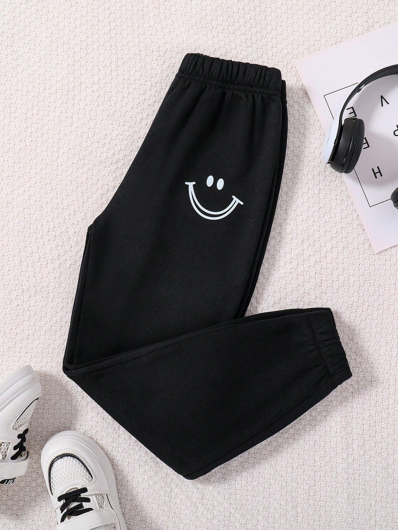 Tween Girl Expression Print Thermal Lined Sweatpants