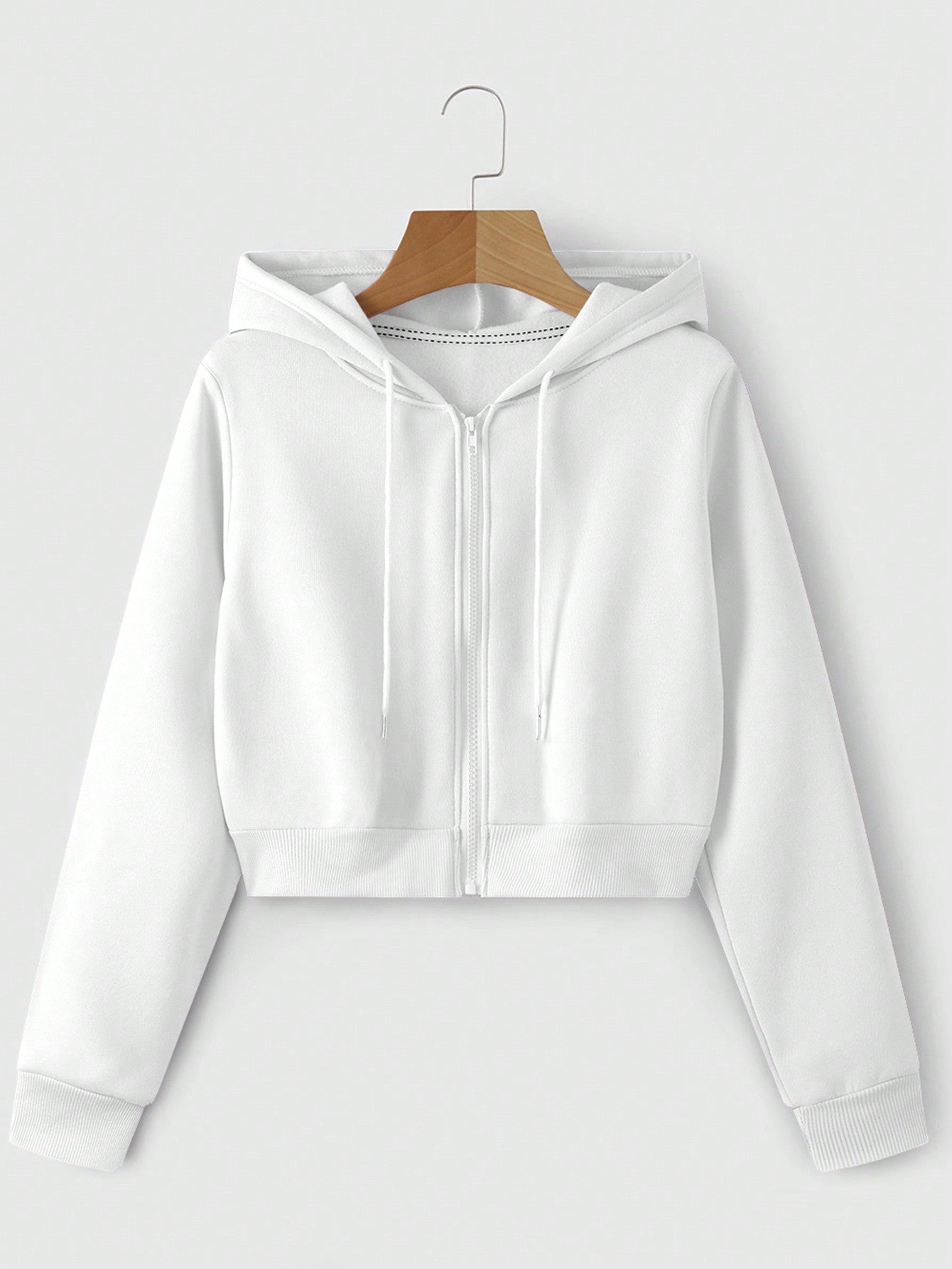 Zipper Drawstring Thermal Hoodie