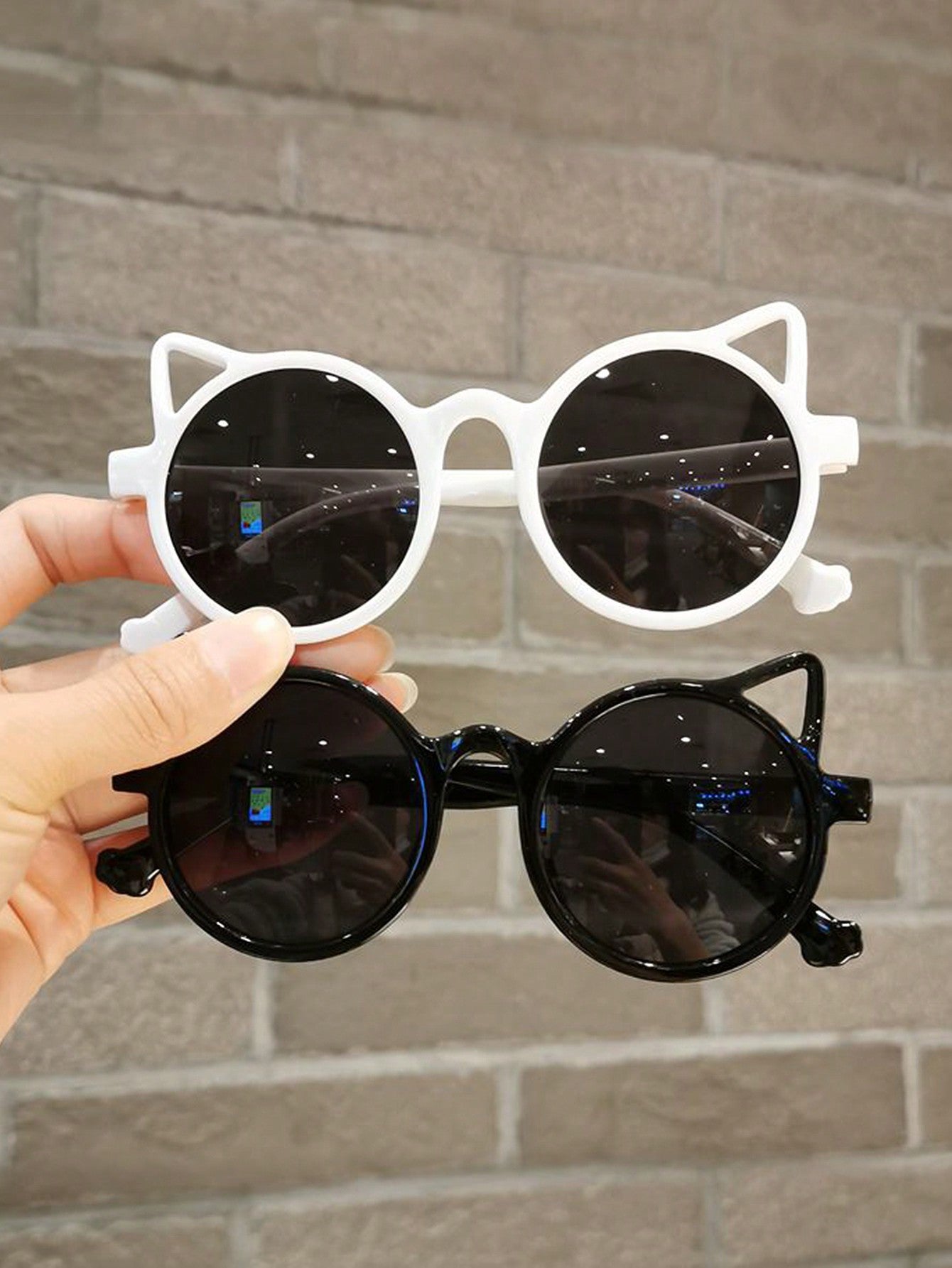 2 Pairs Unisex Kids' Sunglasses With Cat Eye Frames For Outdoor Sun Protection