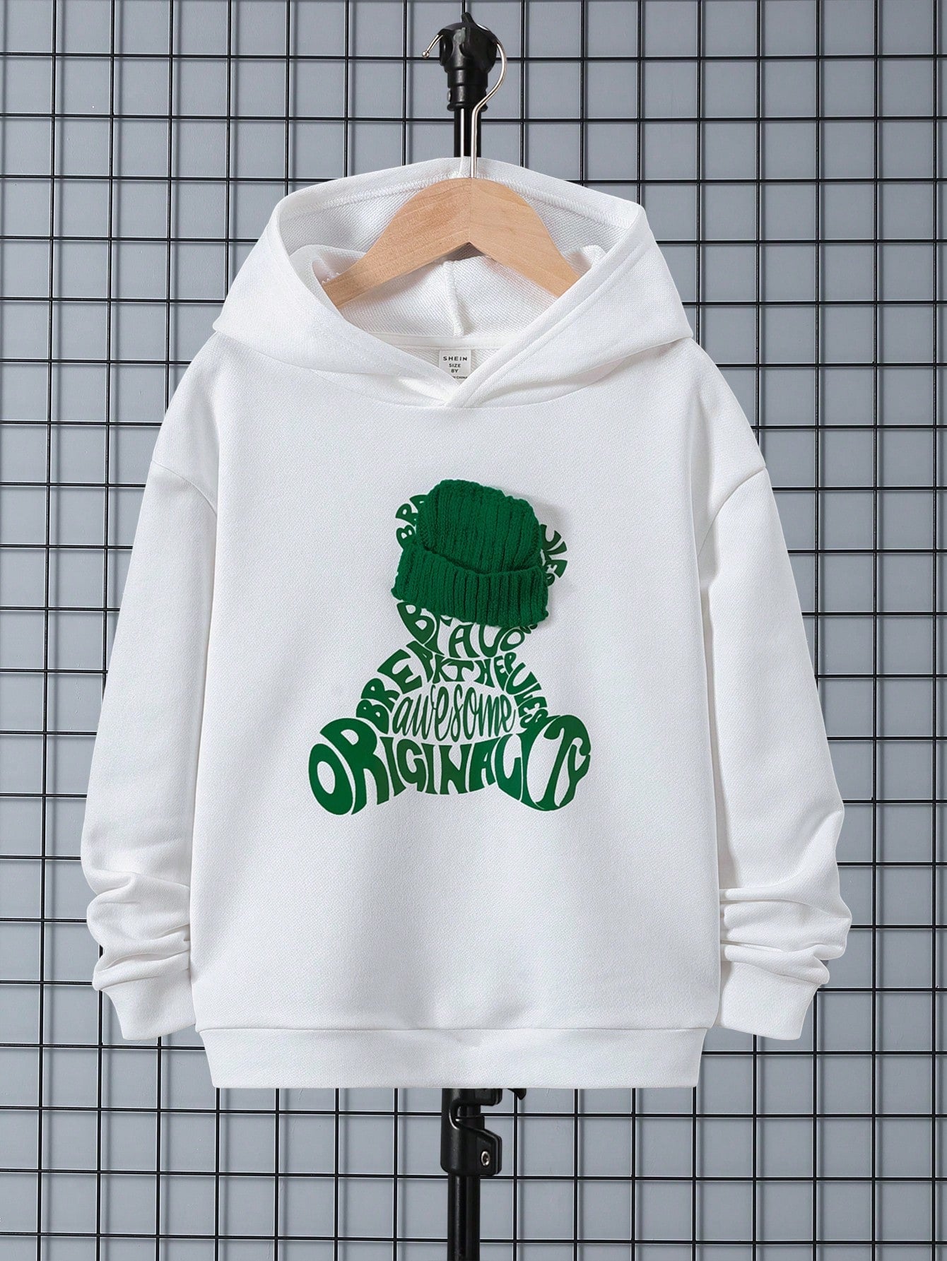 Tween Boy Slogan Graphic Hooded Sweatshirt