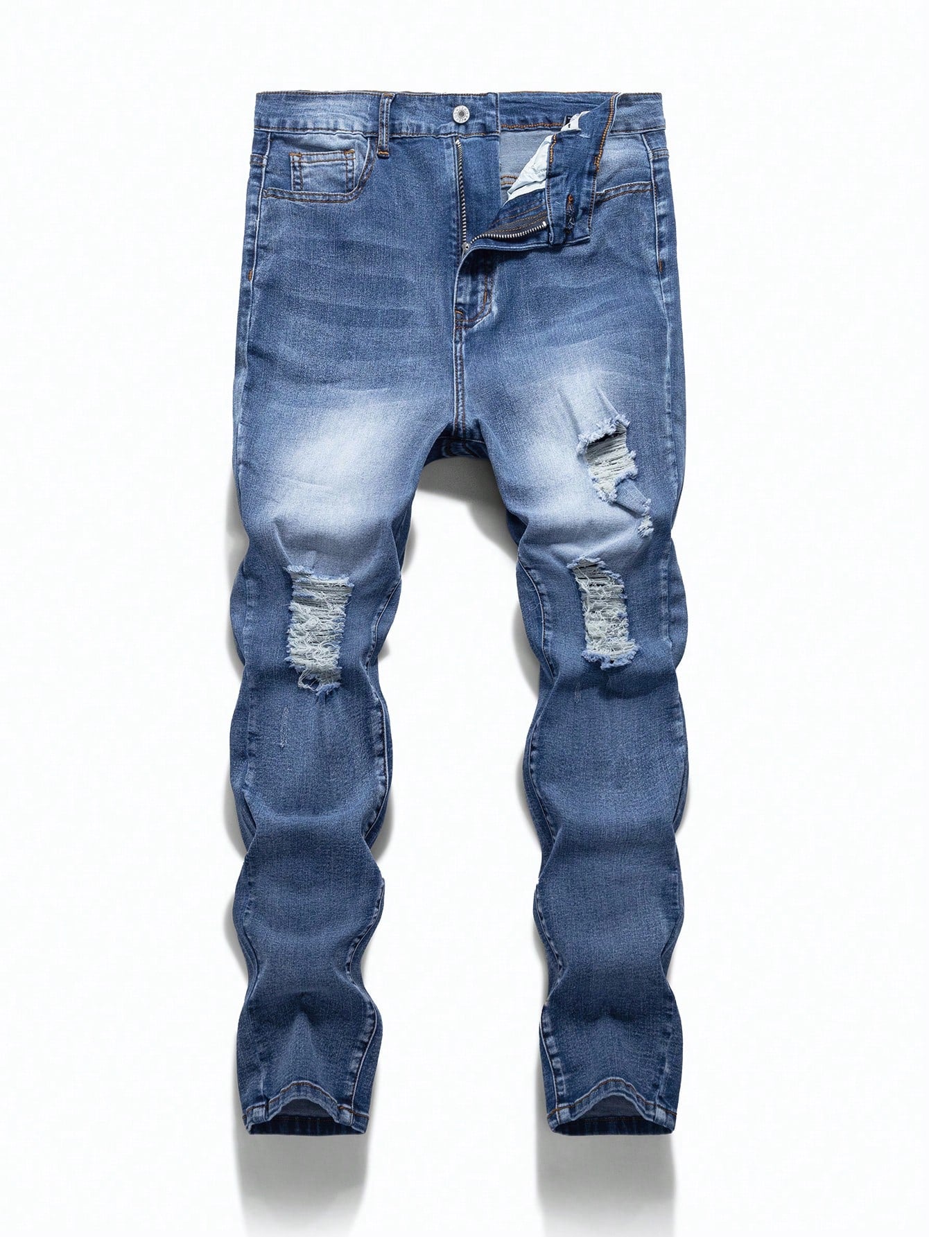 Teenagers (Boys') New Slim-Fit Distressed Washed Denim Skinny Jeans