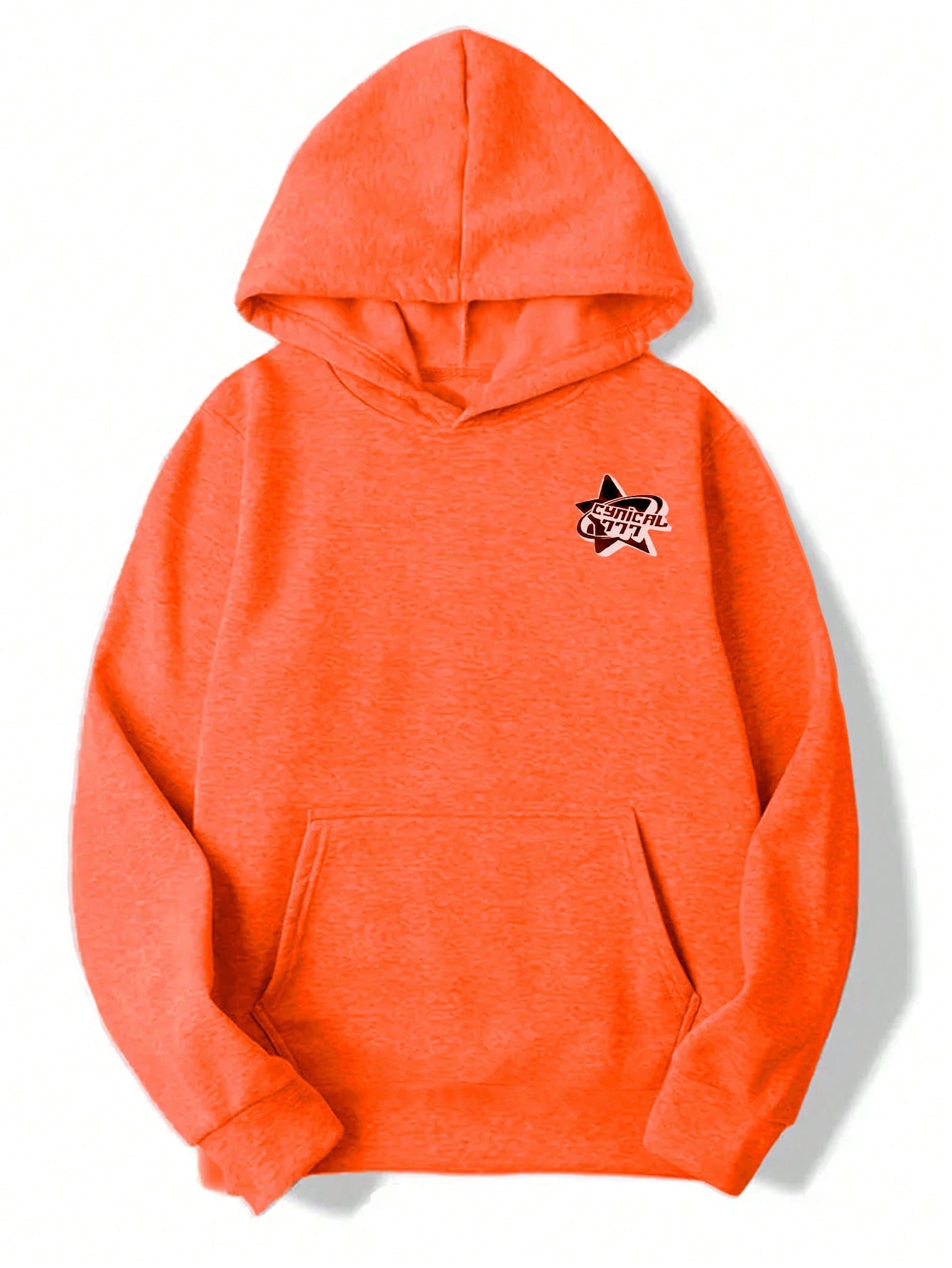 Men Star Print Kangaroo Pocket Hoodie