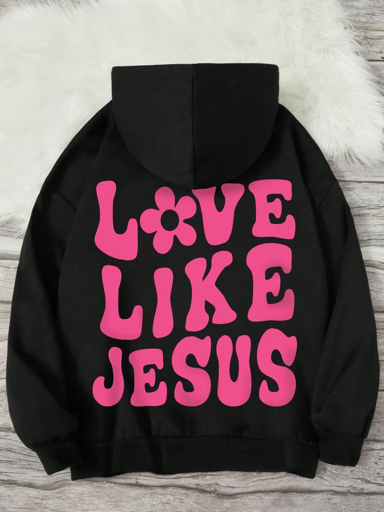 Teen Girl Slogan Graphic Drop Shoulder Hoodie