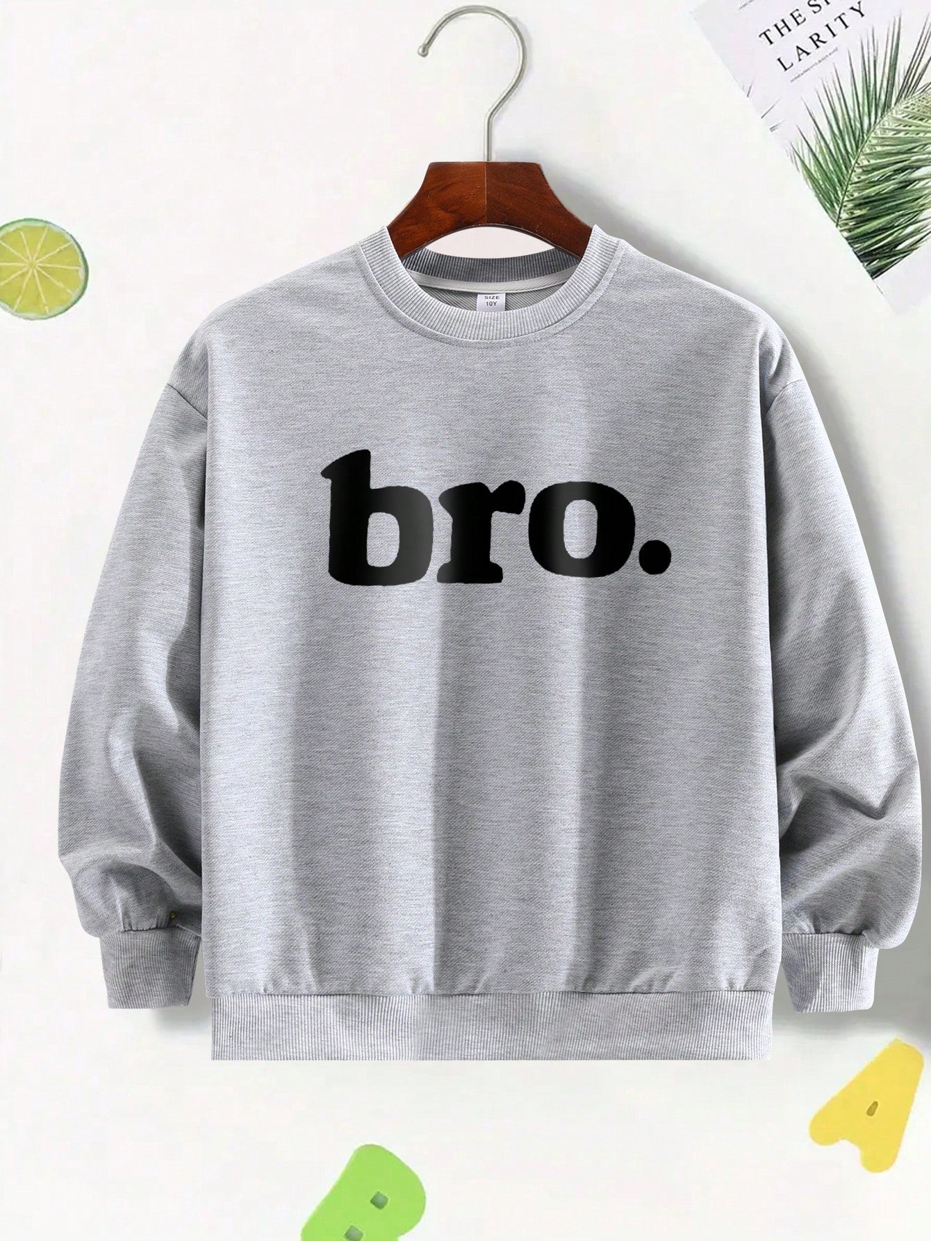 Tween Boys' Fashionable Printed Round Neck Sweatshirt For Casual Streetwear Look, Autumn-winter