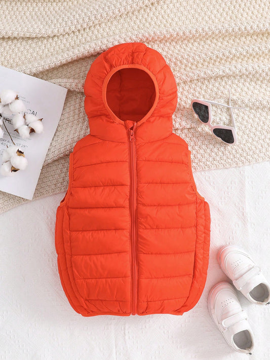 Young Boy Zip Up Hooded Vest Puffer Coat