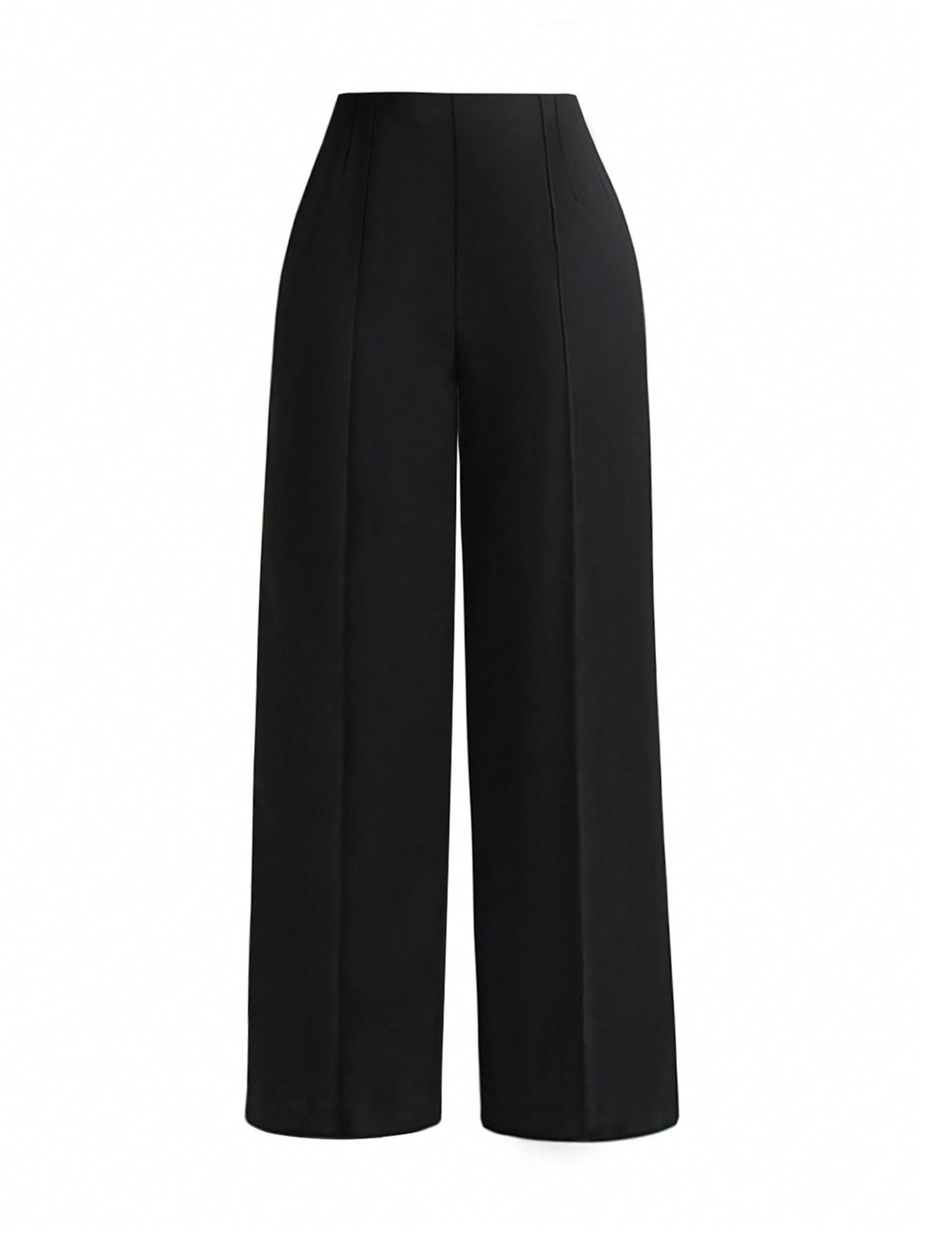 Plus Size Solid Color Straight Suit Pants