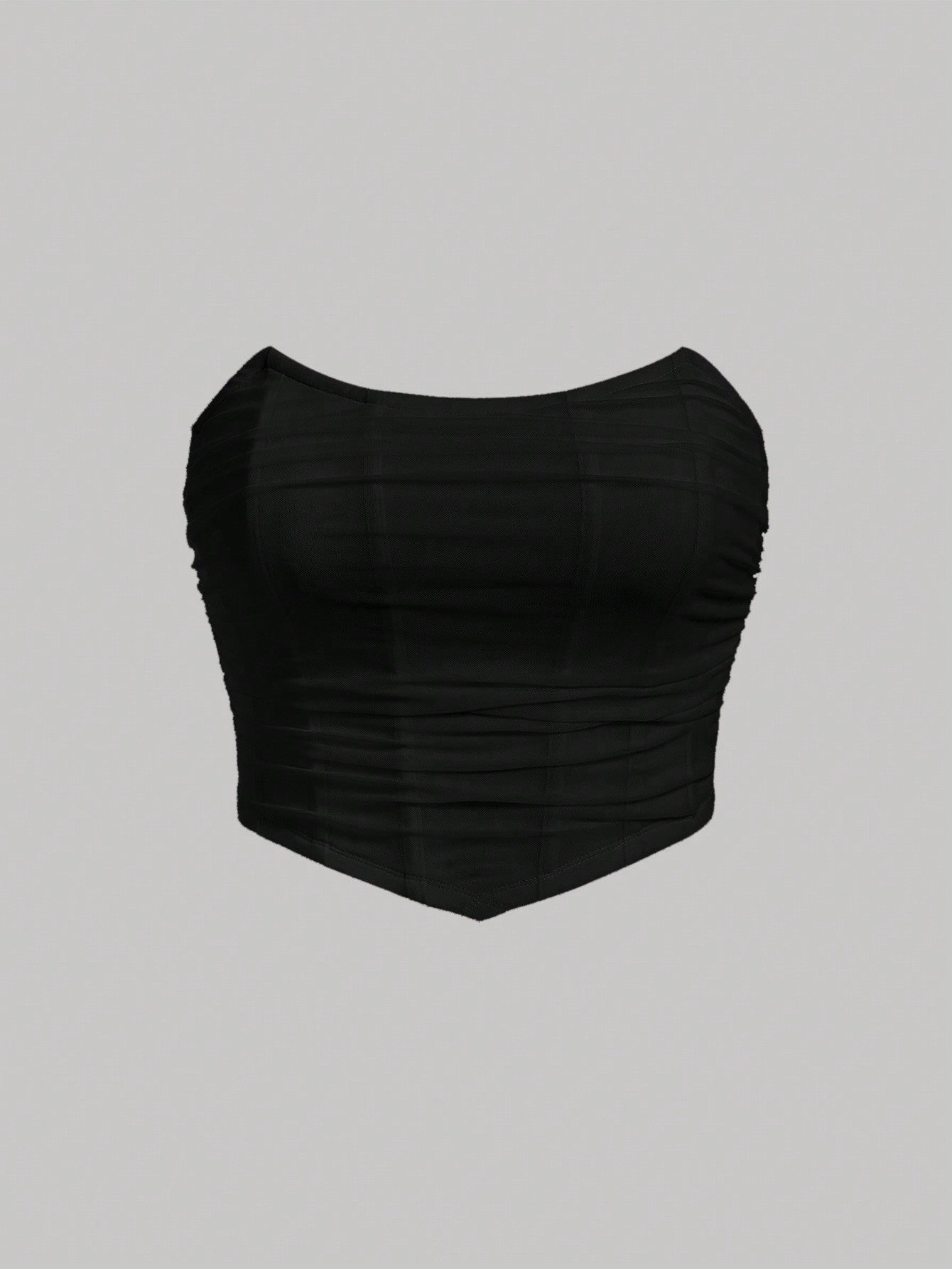 Plus Ruched Bandana Hem Mesh Tube Top