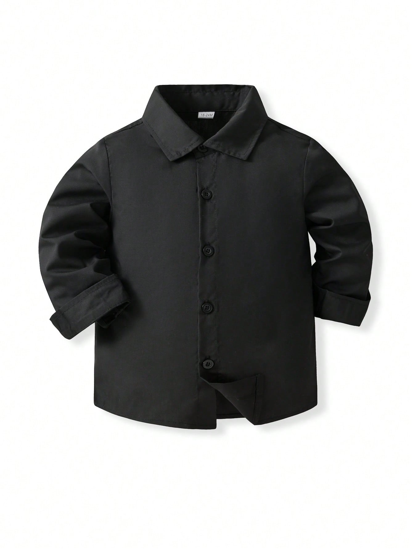 Young Boy Autumn Long Sleeve Solid Color Shirt