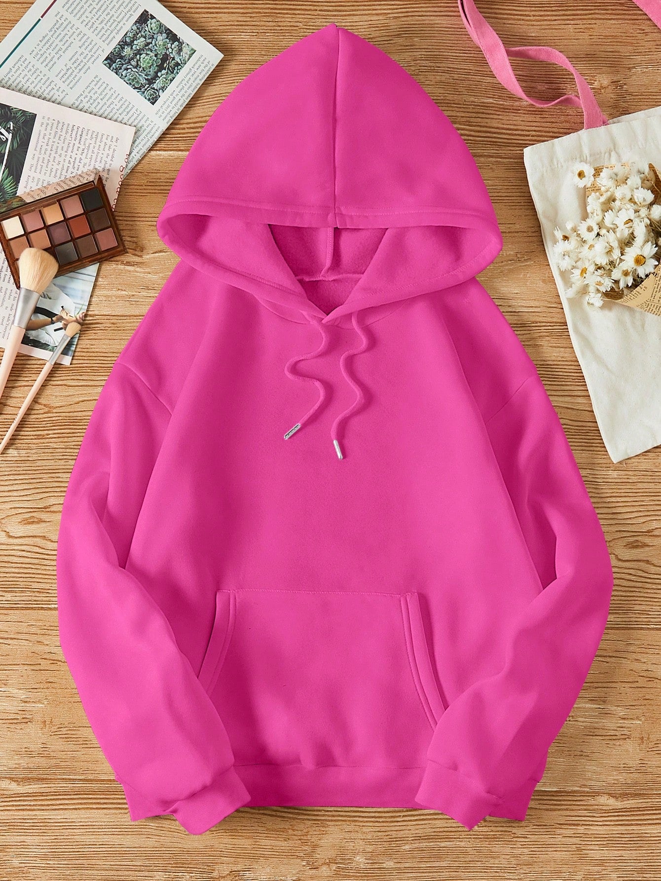 Kangaroo Pocket Drawstring Thermal Lined Hoodie