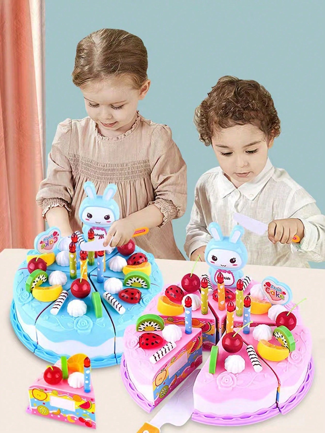 2 Colors Available Children Play House Cake Toy Set, With Cutting & Playing Toys, Pretend Play Family Game Toys, For Girls