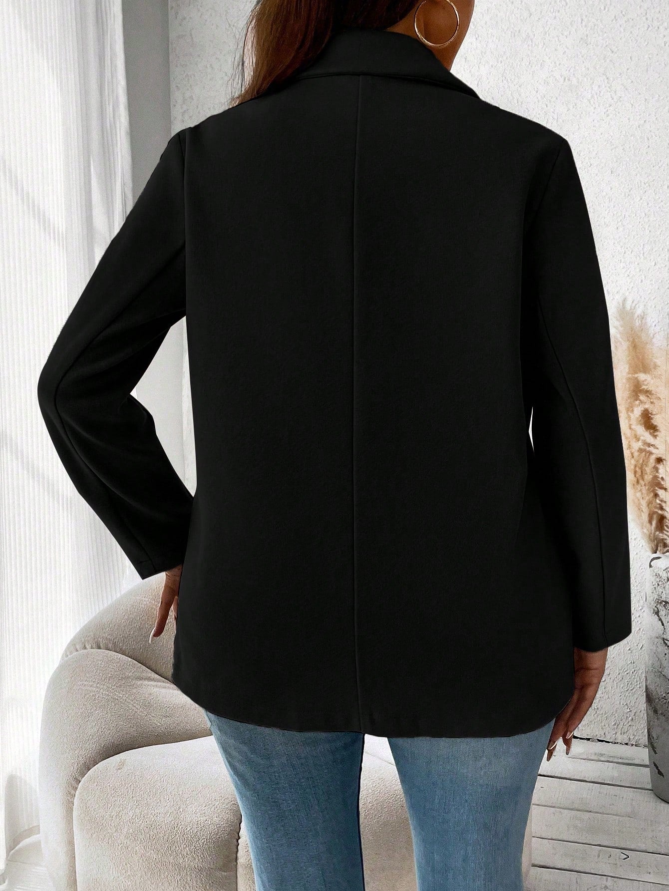 Frenchy Solid Color Double Breasted Classic Wool Coat