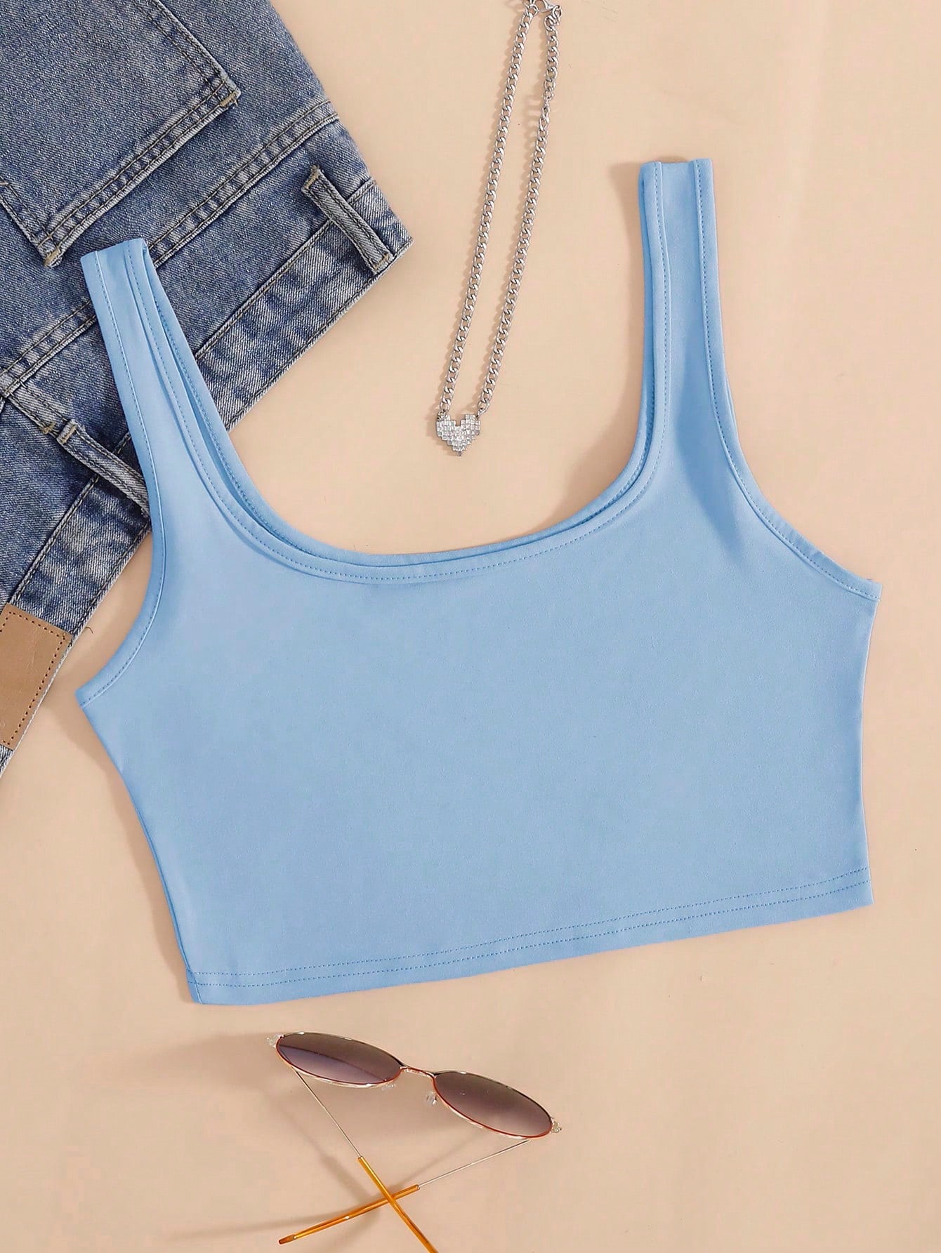 Solid Crop Tank Top