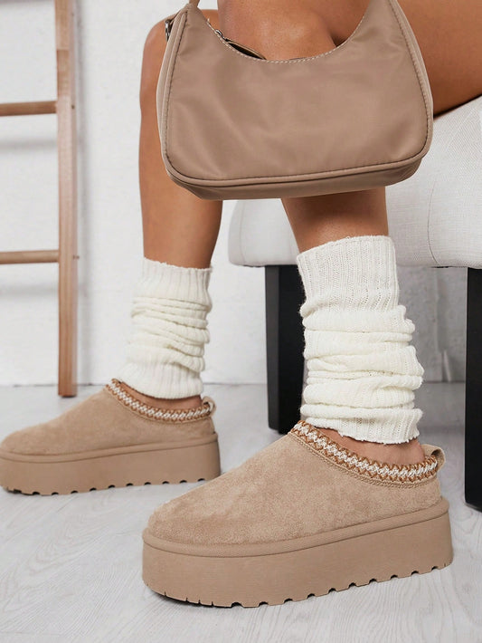 Plain Flatform Warm Shoes