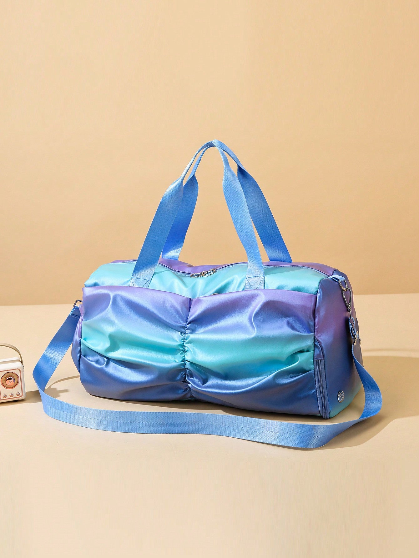 Rainbow-colored Gym Sports Bag With Large Capacity, Suitable For Short Travel, Simple And Fashionable