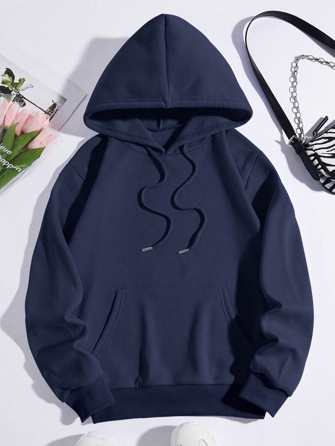 Kangaroo Pocket Drawstring Thermal Lined Hoodie