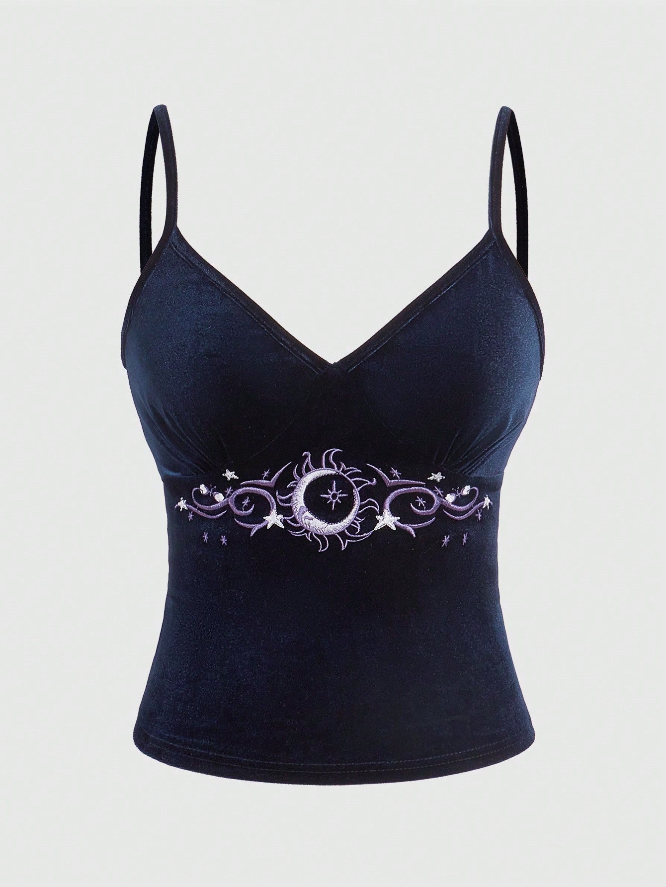 Sun & Moon Embroidery Cami Top