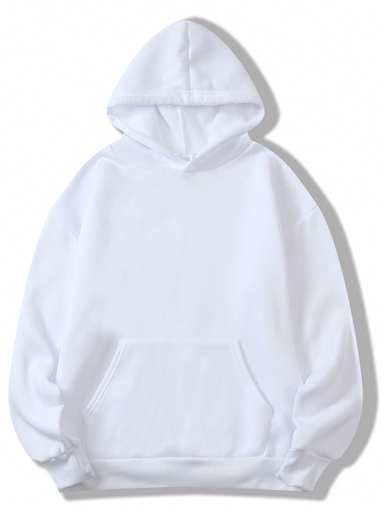 Solid Kangaroo Pocket Thermal Lined Hoodie