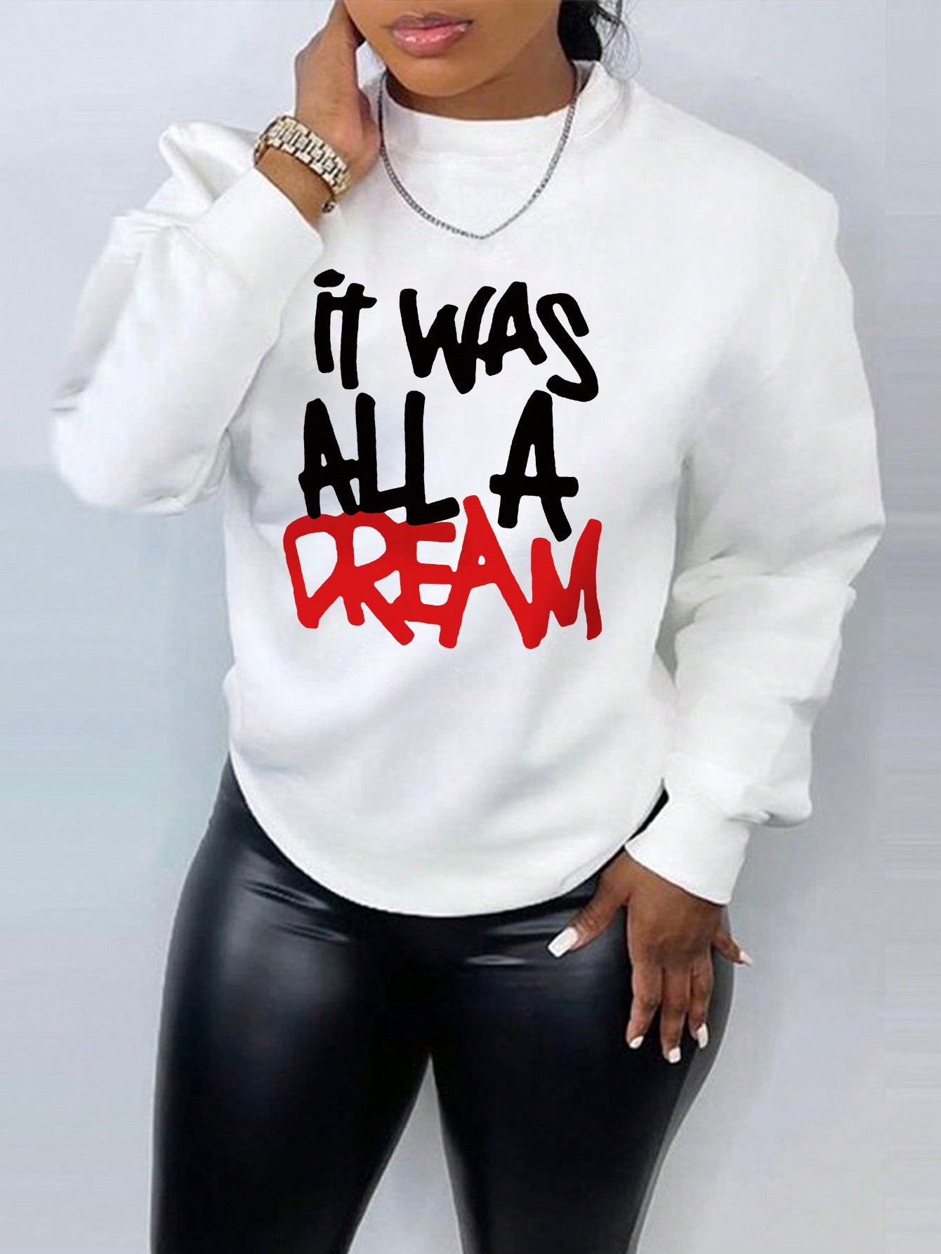 Women's Slogan Printed Sweatshirt