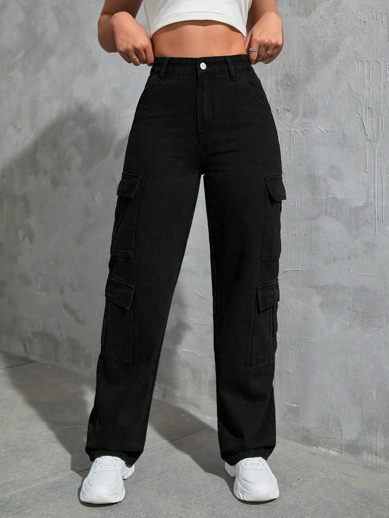 Tall Flap Pocket Cargo Jeans