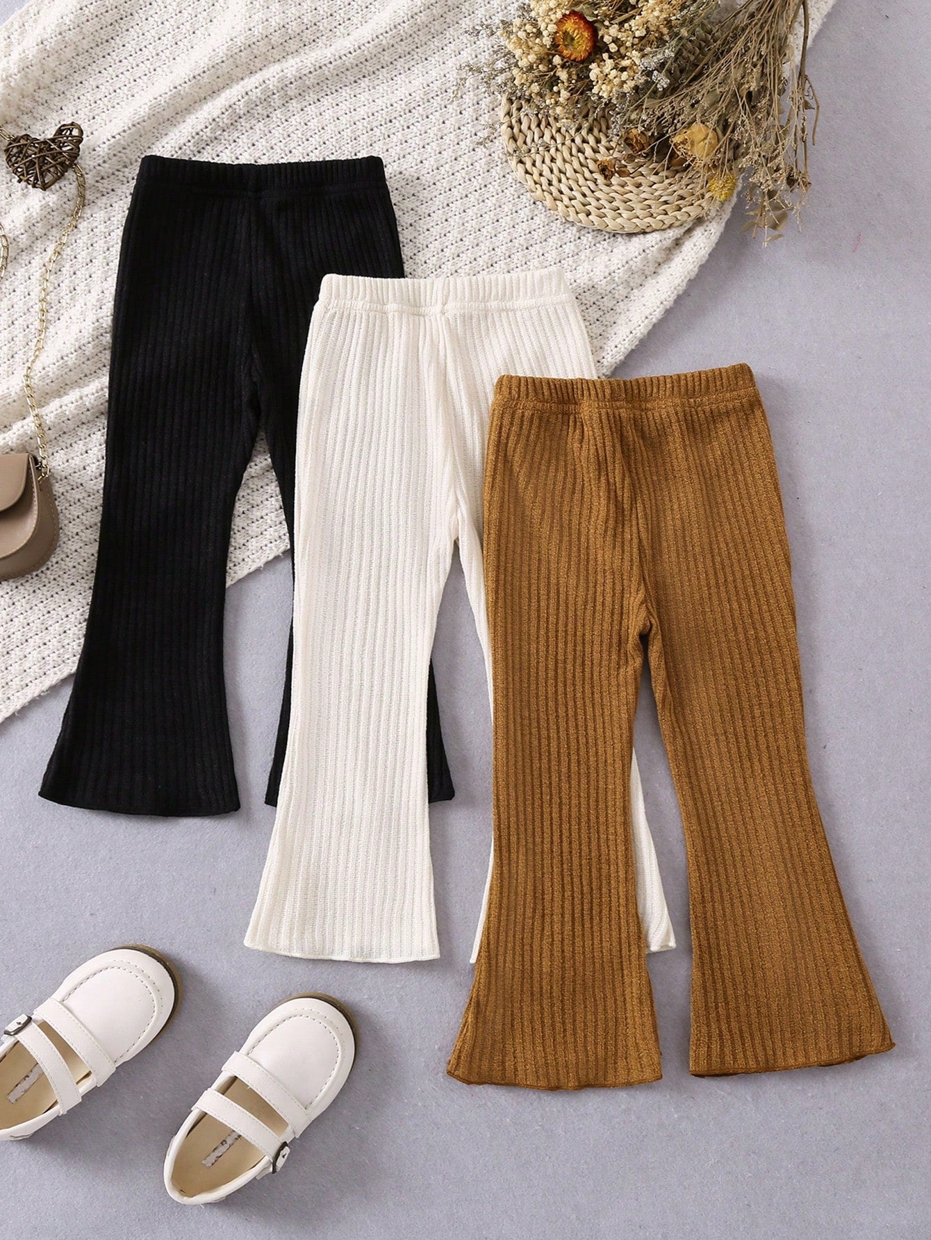 Girls (Small) Solid Color Flared Pants