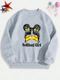 Tween Girl Simple And Cute Printed Hoodie For Casual Streetwear, Autumn/Winter
