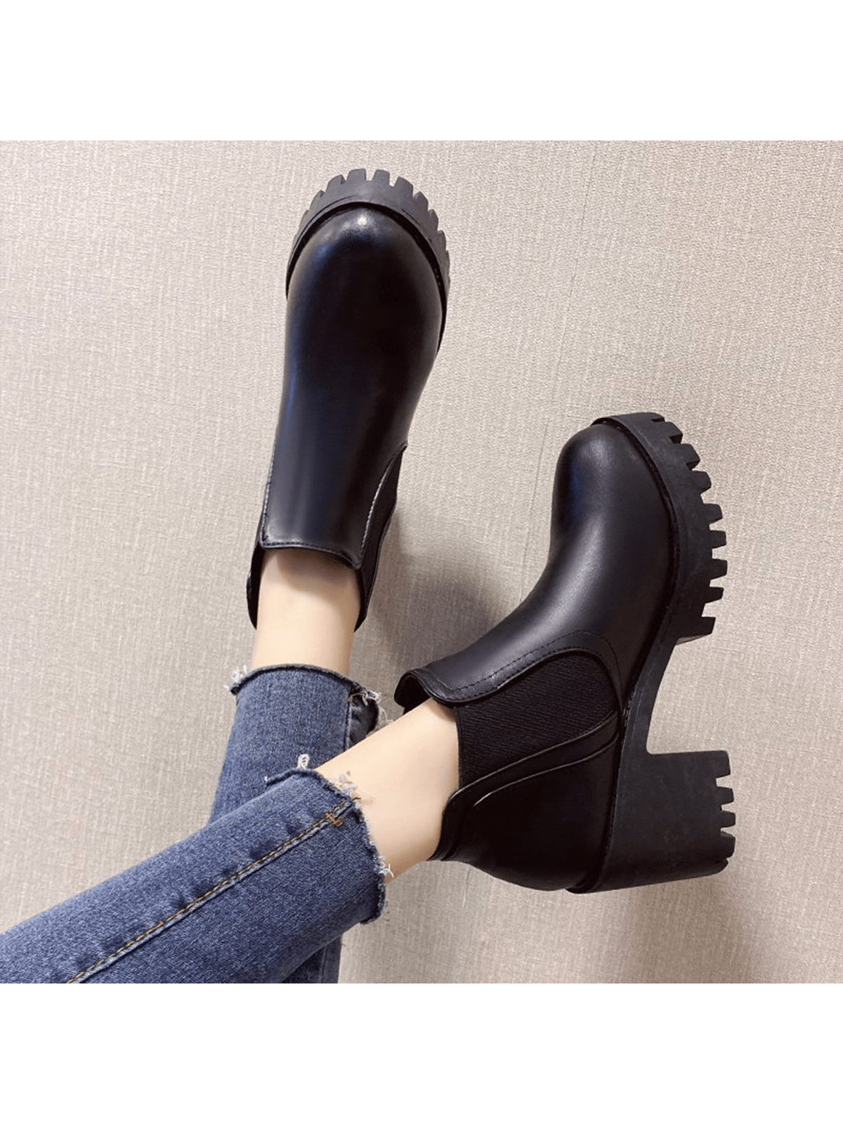 Women's Fashion Boots  Side Zip Round Toe Boots Lace Up Combat Boots