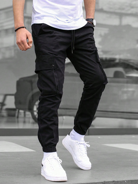 Men's Loose-Fit Casual Pants With Flap Pockets