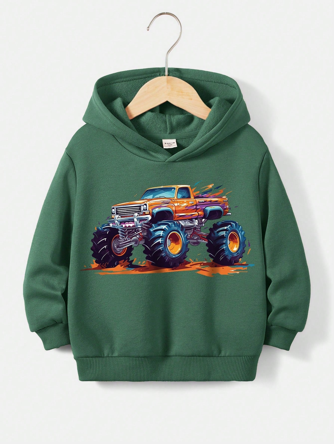 Young Boy Casual Cartoon Pattern Sweatshirt, Suitable For Autumn And Winter