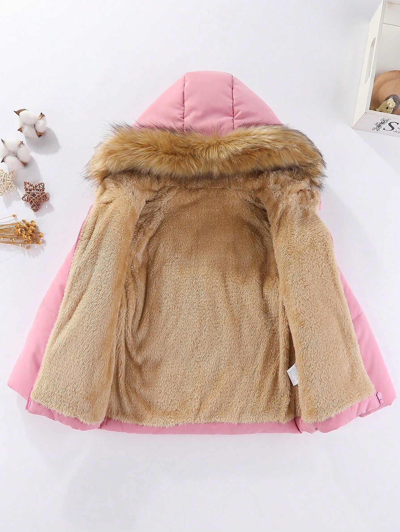 Little Girls' Autumn And Winter Puffer Coat, Casual Thickened Hooded Jacket