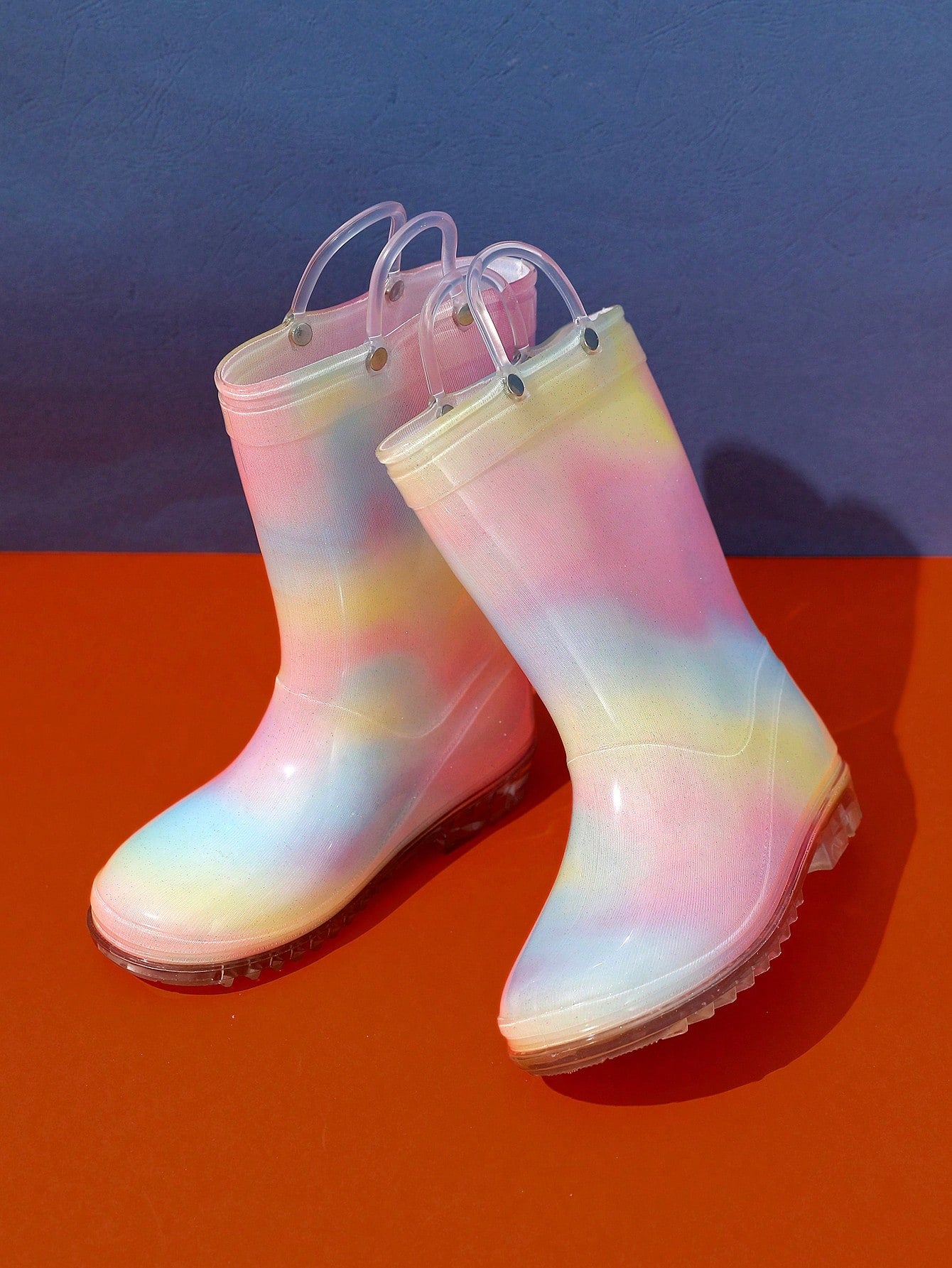 Girls' Rainbow Gradient Color Waterproof Anti-skid Rain Boots